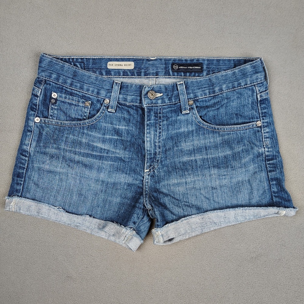 AG Adriano Goldschmied Gemma Shorts Size *12 Cuffed Hem Mid Rise Stretch